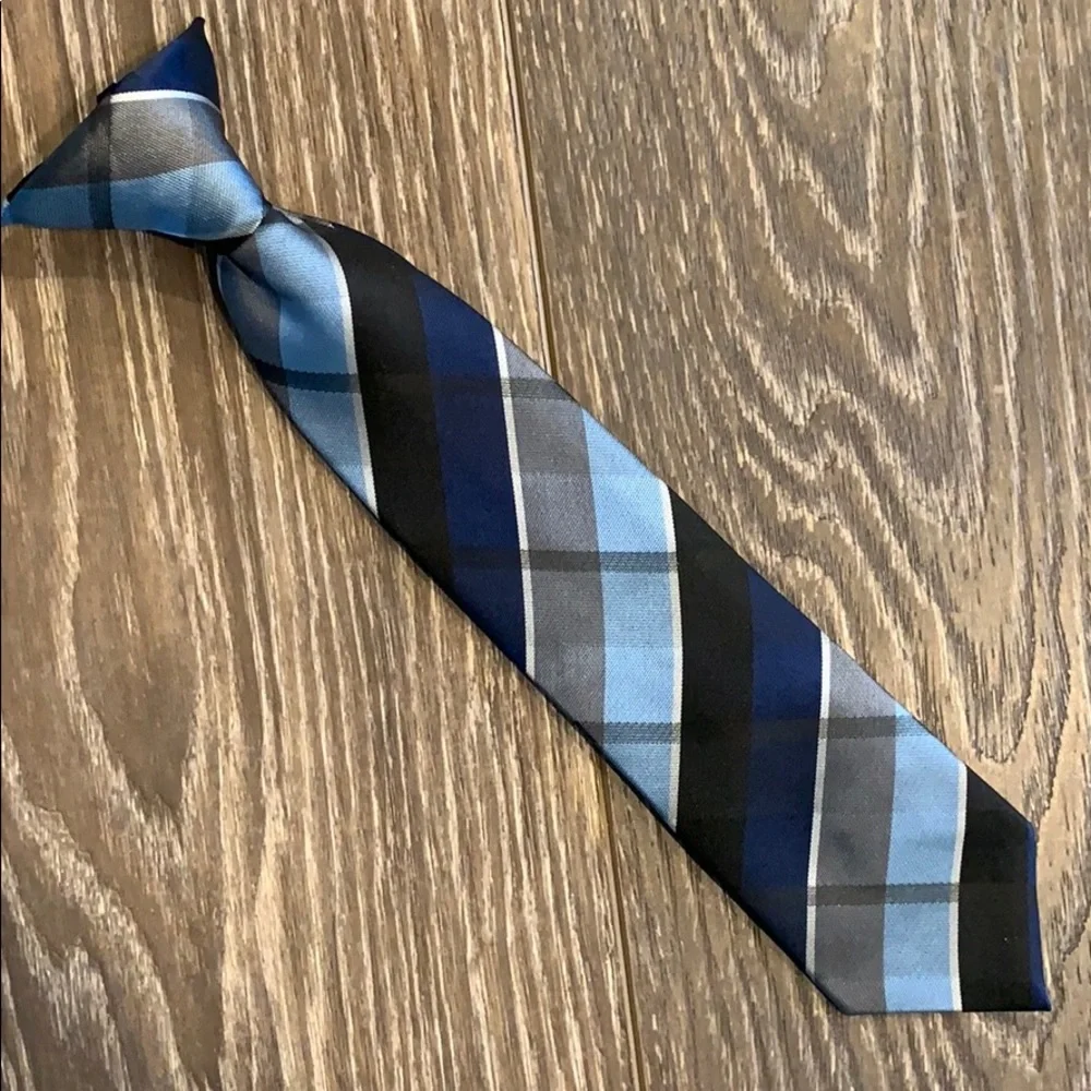 Kids Plaid Clip-on Tie